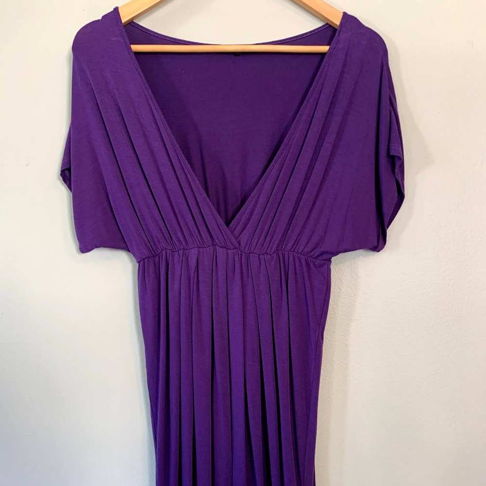 Purple vneck dress